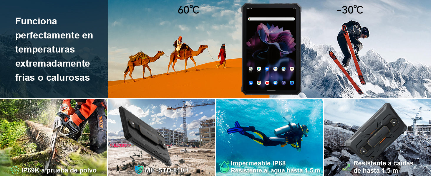 Blackview Active 8 Pro Rugged Tablets Android 14 10.36" 2.4K Display Helio G99 16GB 256GB Tablet PC 22000mAh