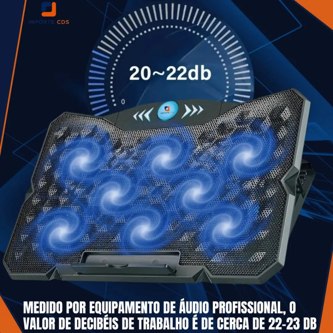 Oberon ORSP252 USB 8 Fan Cooler Support Notebook Adjustable Height Angulo Adjustable Base Cooling 12 by 19 Inch