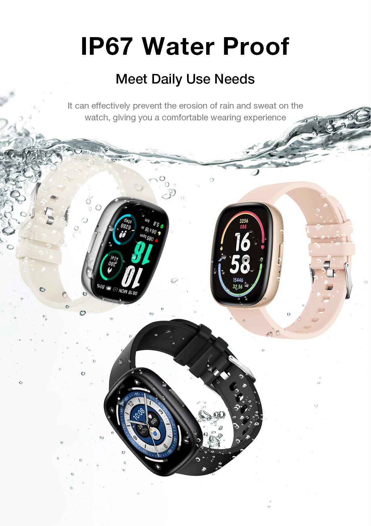 KHwatch S6 Man Watches 1.83" Screen IP67 Sport Waterproof Watches Bluetooth Call  Voice Assistant Digital Watch For Boy Teen Man