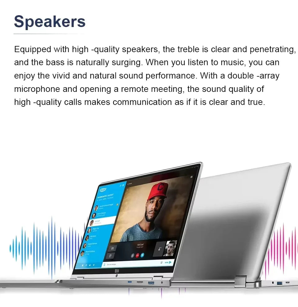 2 in 1 mini Laptop Computer Portable Touch Screen 11.6" Intel i7-8500Y 8GB 1TB Windows 11 Pro Office Learning Tablet PC Notebook
