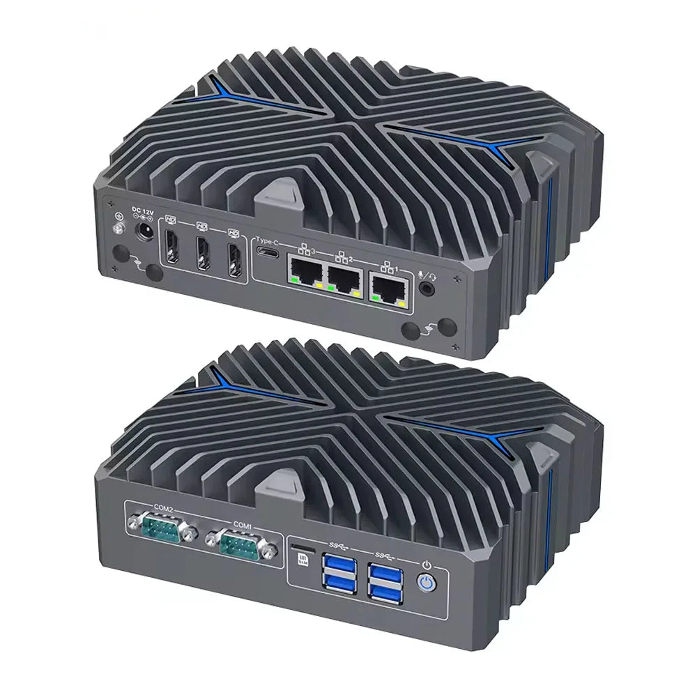 Partaker Industrial PC 14th Gen Ultra 5 125U Ultra 7 155U Win11 Pro 4K 3 x HD 3 x LAN Type-C Digital Signage Fanless AI Mini PC