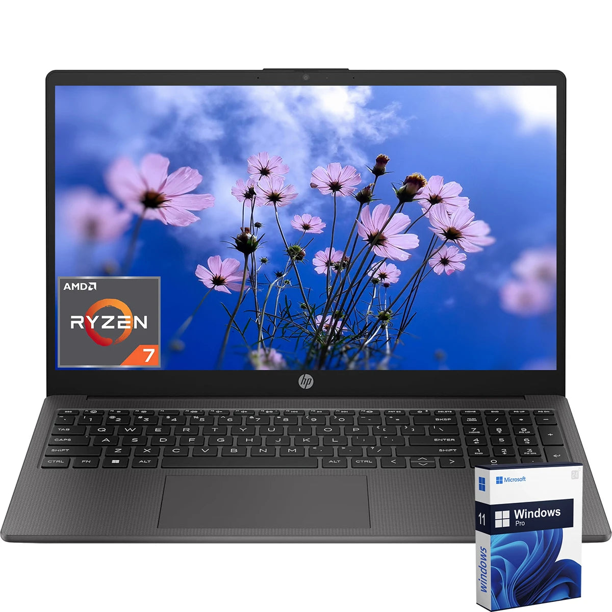 HP 255 G10 15.6" FHD Business Laptop,AMD Ryzen 7-7730U,64GB RAM,4TB SSD,Wi-Fi 6,HDMI,Windows 11 Pro
