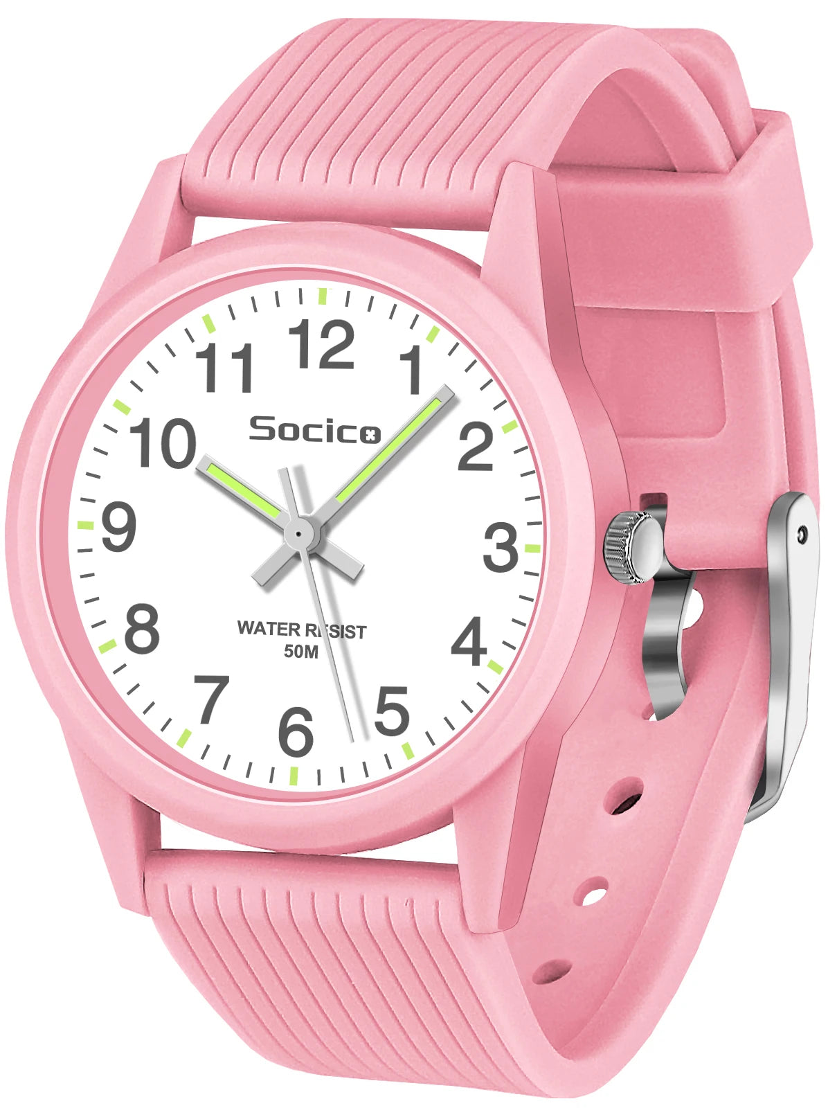 SOCICO Kids Analog Watches for Girls Boys Watches with Soft Band Learning Time 50M Waterproof Children Watch for Gift Ages 4-12