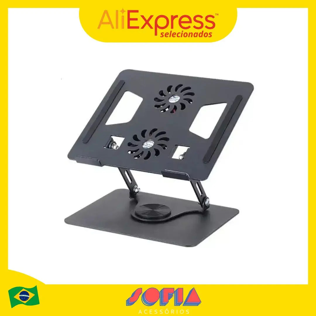 360 ° Adjustable Folding MacBook Laptop Stand with Integrated Cooler Ergonomic Base for Note Ventile Improvement