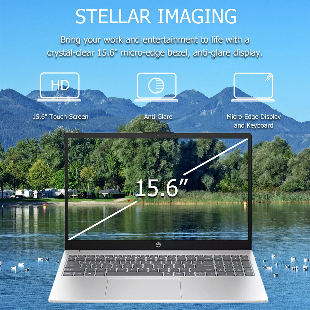 HP 2024 Newest Business Laptop,15.6" Touchscreen Laptop,Intel Core i3-1215U,Up to 64GB RAM,2TB SSD,Intel UHD Graphics,Win 11 Pro