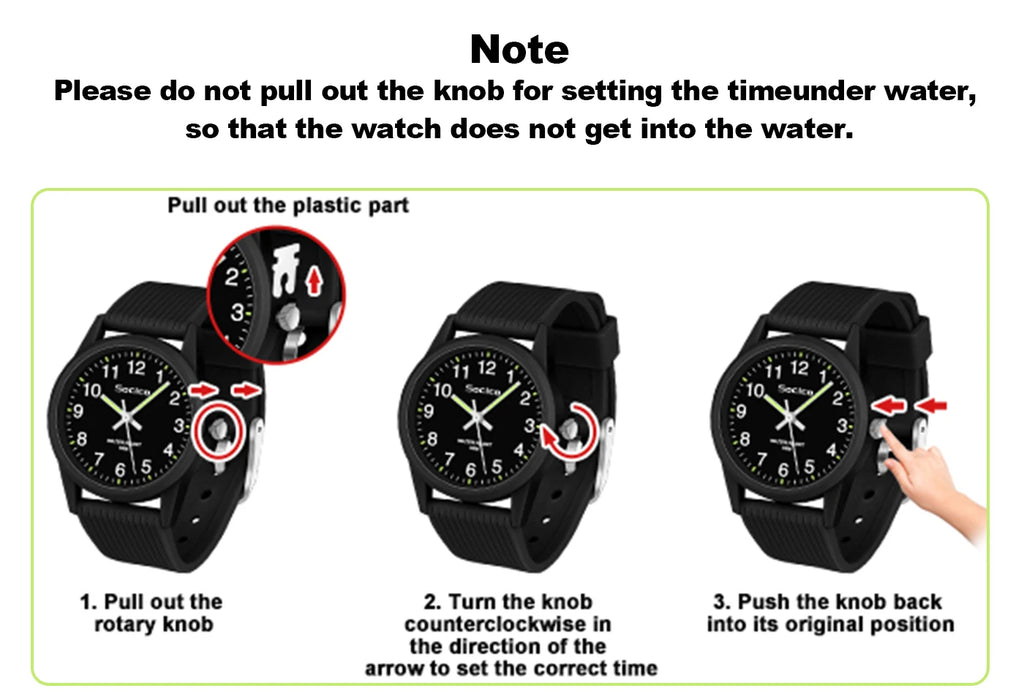 SOCICO Kids Analog Watches for Girls Boys Watches with Soft Band Learning Time 50M Waterproof Children Watch for Gift Ages 4-12
