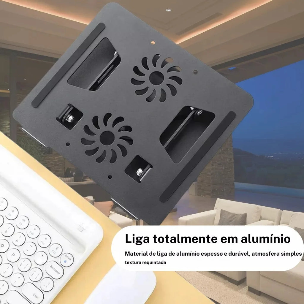 360 ° Adjustable Folding MacBook Laptop Stand with Integrated Cooler Ergonomic Base for Note Ventile Improvement