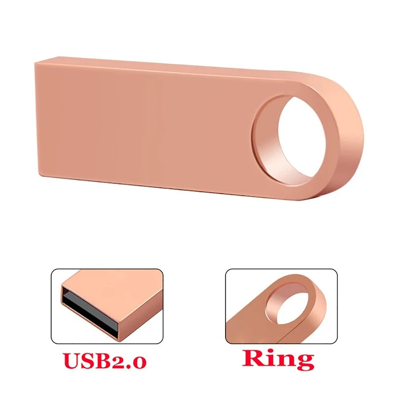 High Speed USB Flash Drive Metal Pen Drive 16GB 32GB 64GB 128GB 256GB Pendrives Waterproof USB Stick 2.0 Memory Stick