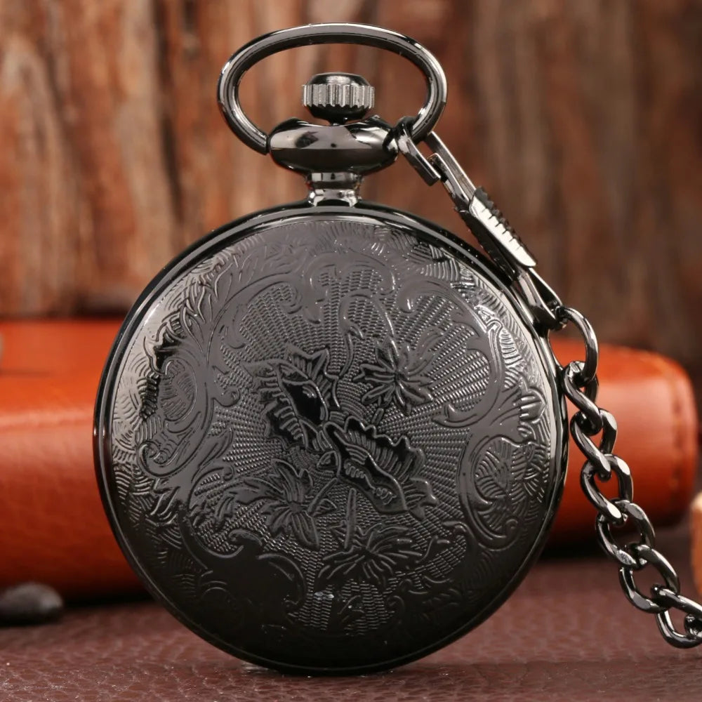 Noctilucent Fluorescent Open Face Arabic Numerals Quartz Pocket Watch Chain Luminous Pendant Jewelry Clock Gifts Men Women Kids