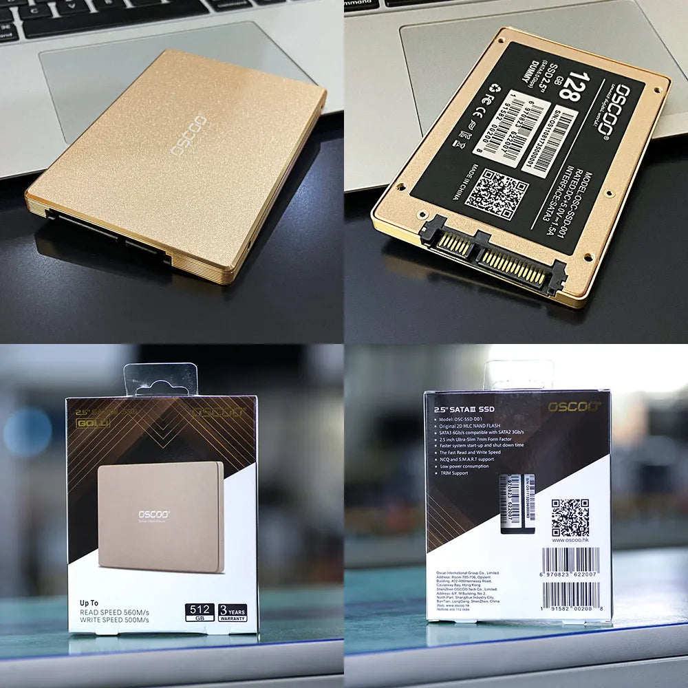 OSCOO 2.5 inch Sata3 MLC SSD Hard Drive 128GB 256GB 512GB Hdd Hard Disk Disc 2.5 " Internal Solid State Drive for laptop desktop