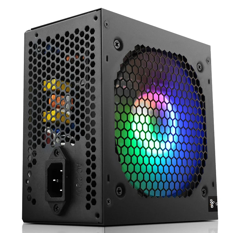 Aigo AK 500W 600W 700W PC PSU Power Supply Unit Gaming Quiet 120mm RGB Fan 220V ATX Desktop computer Power Supply for 7800x3d