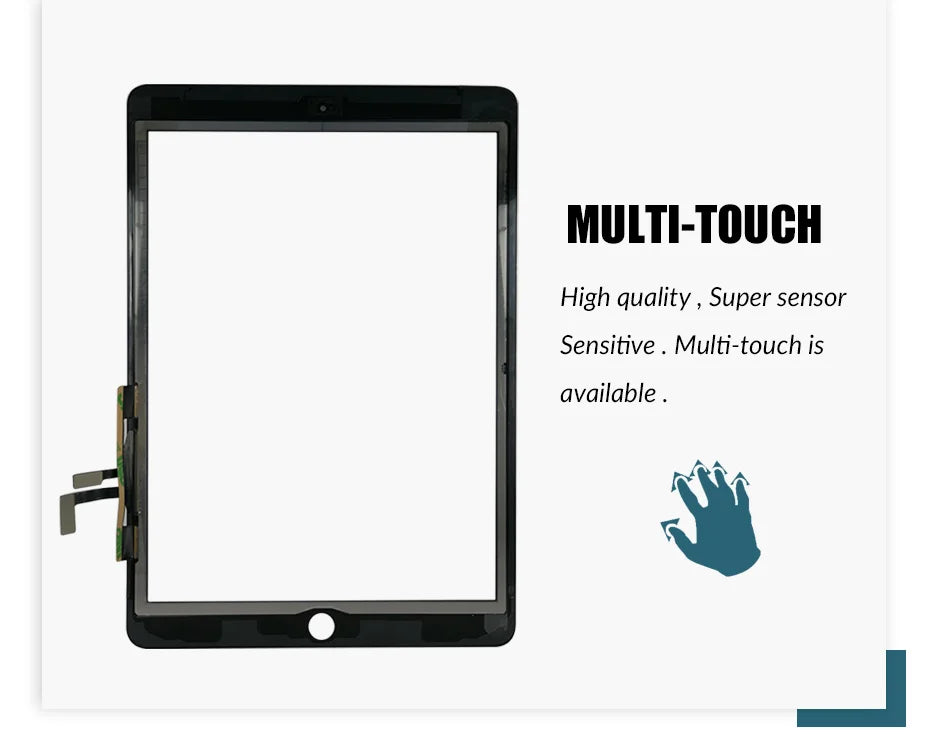 New For iPad Air 1 iPad 5 LCD Outer Touch Screen Digitizer Front Sensor Glass Display Panel Replacement A1474 A1475 A1476