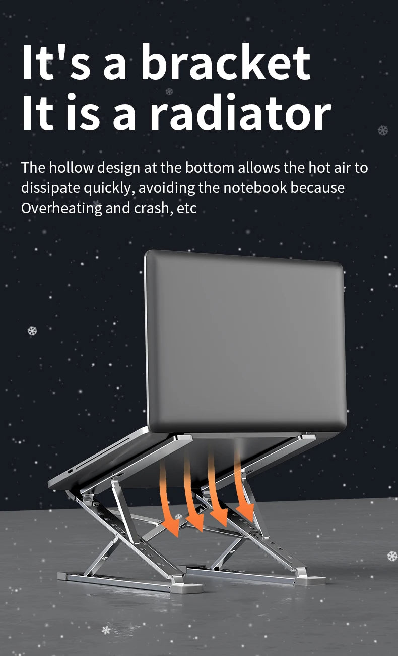 Adjustable Laptop Stand Aluminum For Macbook Computer PC iPad Tablet Table Support Notebook Stand Cooling Pad Laptop Holder Base