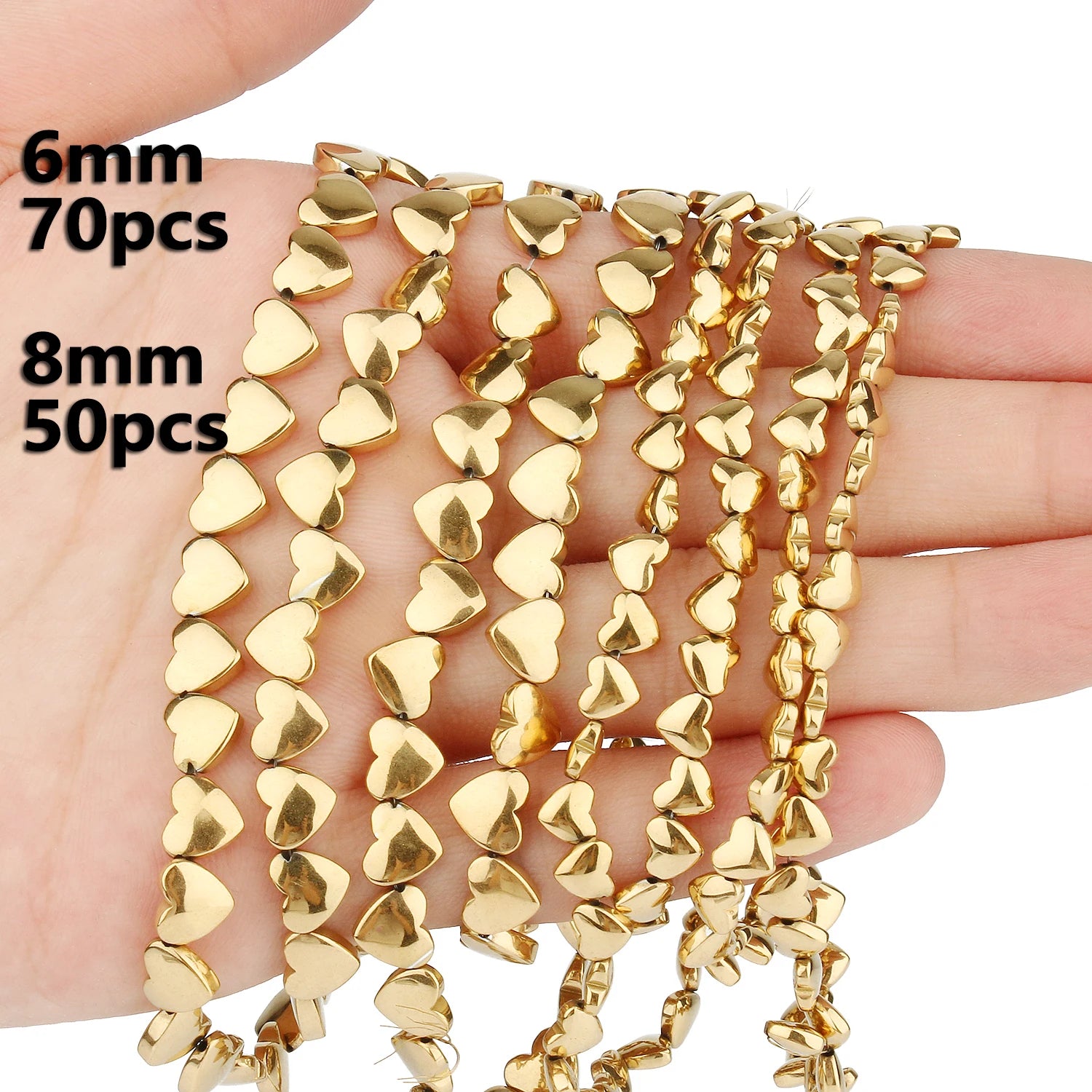 AAA+ Gold-Plated Color Retention Hematite Beads Natural Stone Round Spacer Loose Beads for jewelry Making DIY Bracelet 15inches