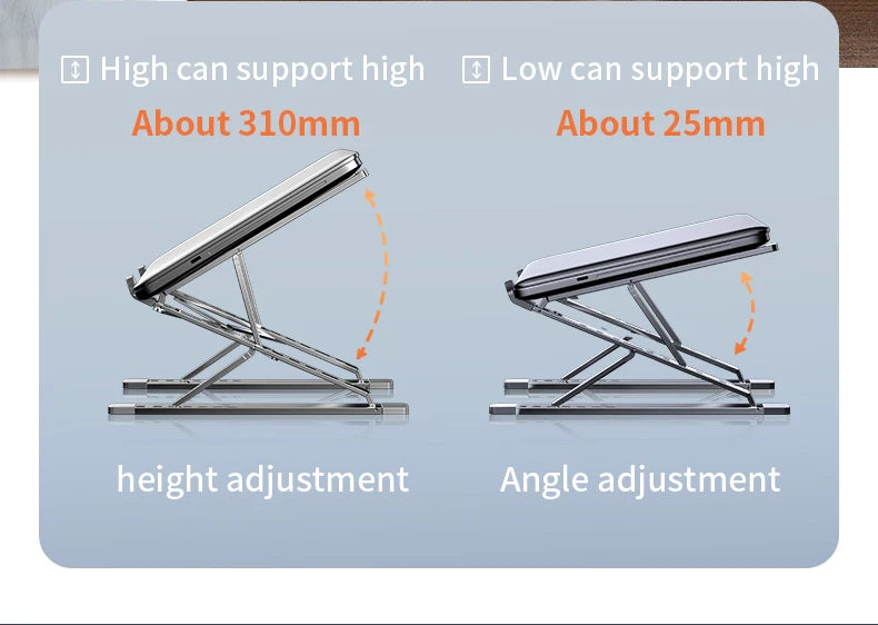 Adjustable Laptop Stand Aluminum For Macbook Computer PC iPad Tablet Table Support Notebook Stand Cooling Pad Laptop Holder Base