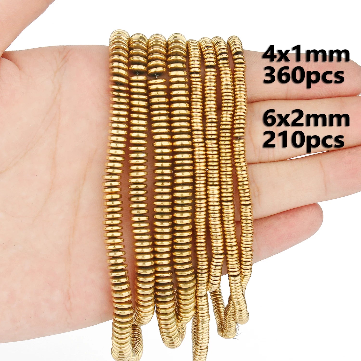 AAA+ Gold-Plated Color Retention Hematite Beads Natural Stone Round Spacer Loose Beads for jewelry Making DIY Bracelet 15inches