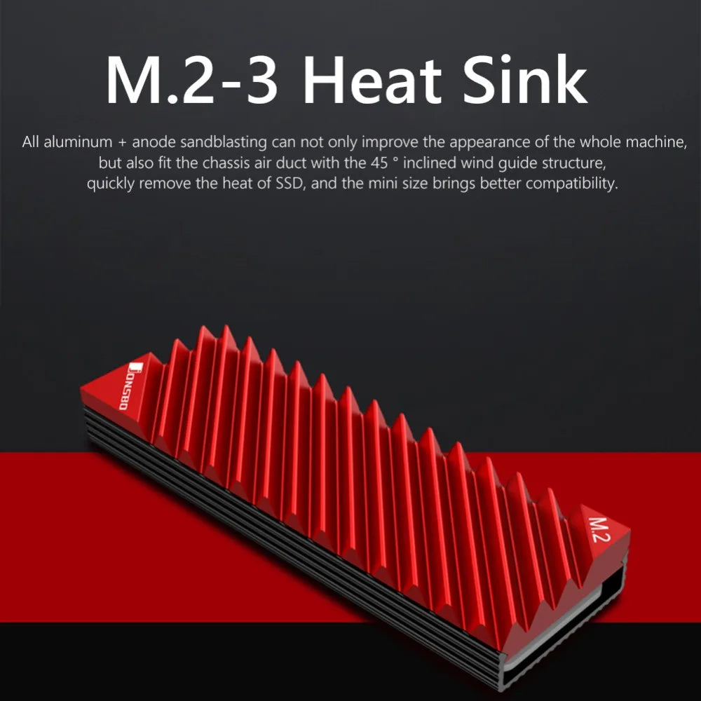 M2 SSD NVMe Heat Sink Jonsbo M2 2280 Solid State Hard Disk Aluminum Heatsink with Thermal Pad for Desktop PC Accessories