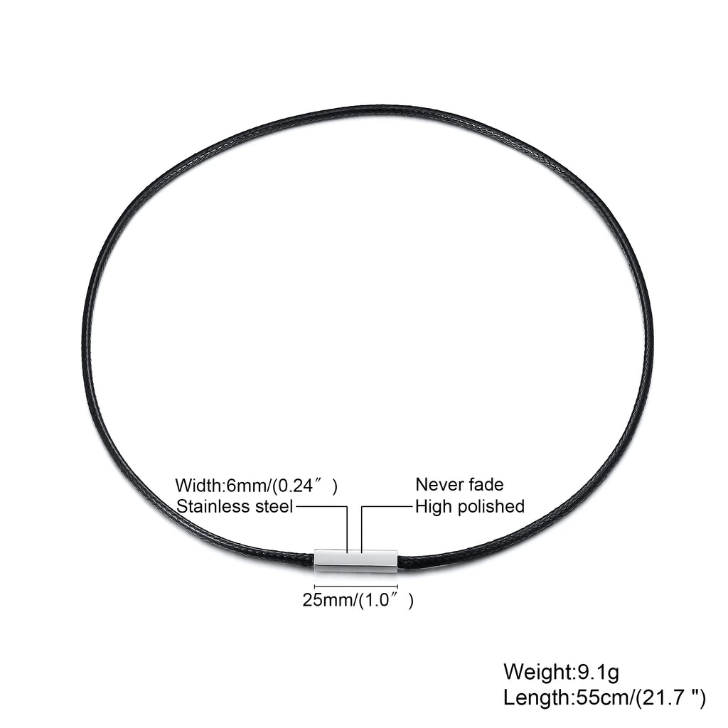 Choker for Men Black Rope Necklace with Magnetic buckle
