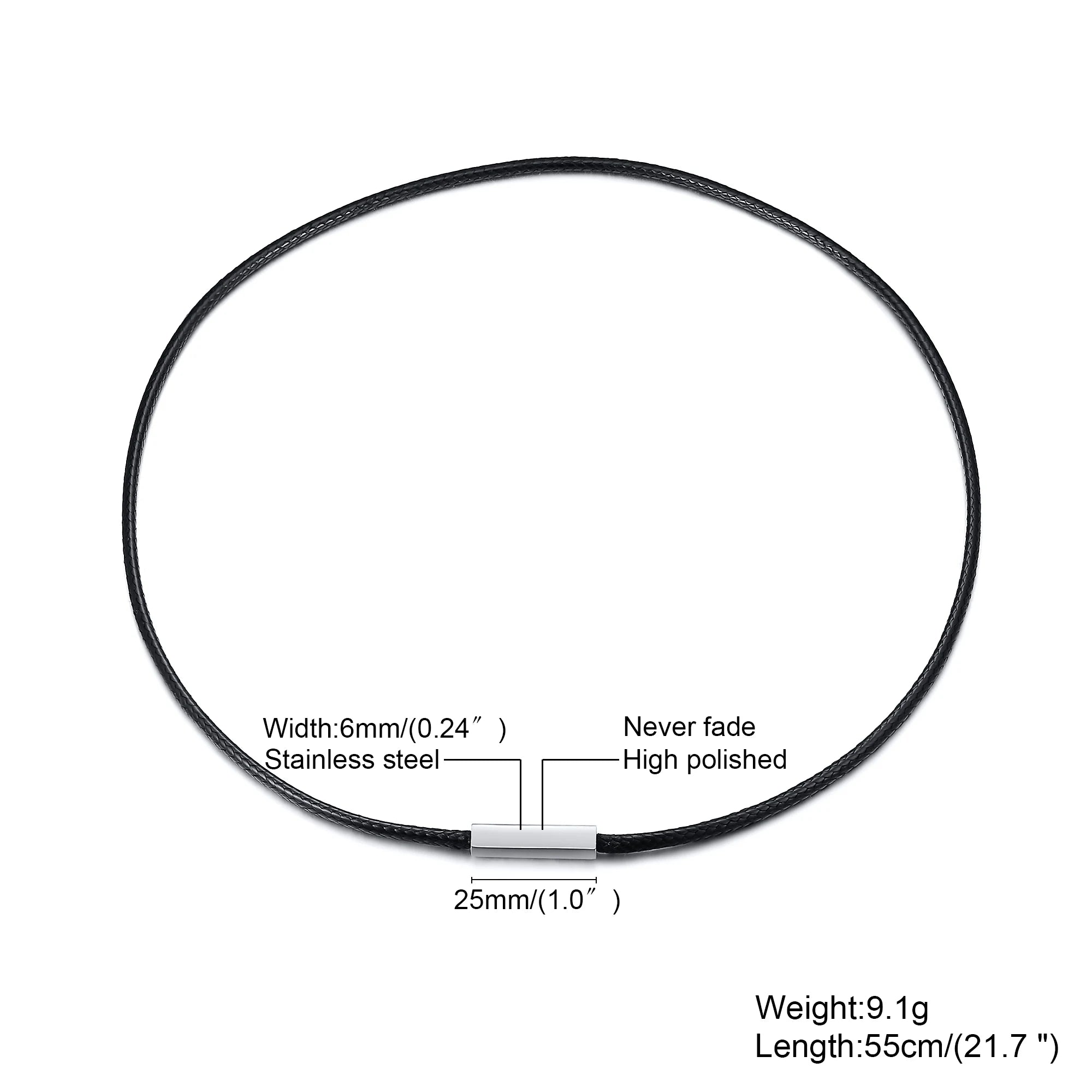 Choker for Men Black Rope Necklace with Magnetic buckle