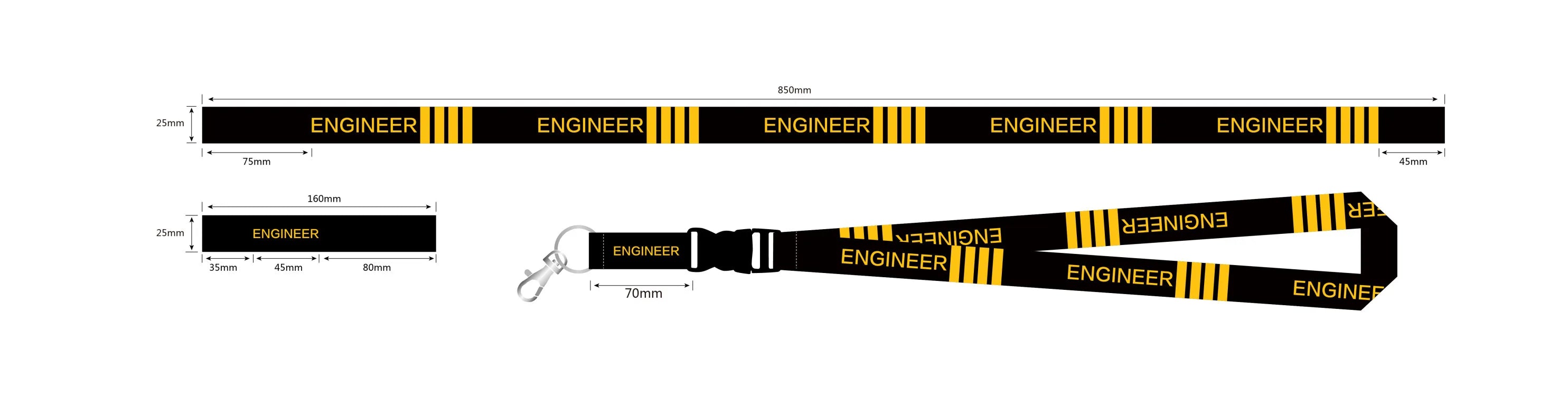 1 Set Engineer Lanyards Neck Strap Phone Chaveiro Key Chain llavero Lanyard for ID Card Holder Flight Crew Gift for Engineer