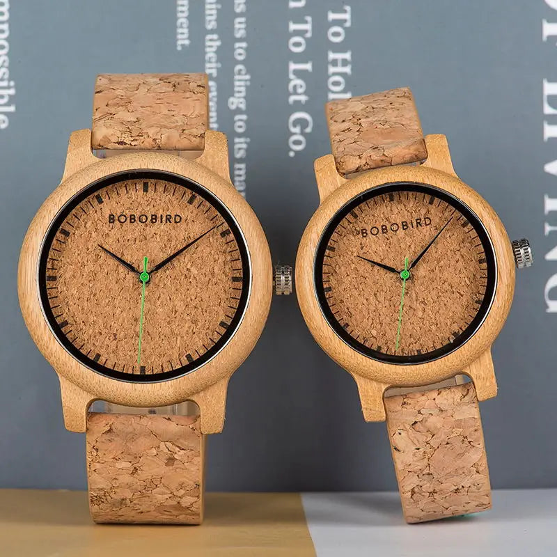 BOBO BIRD Simple Design Couple Watch Wood Wristwatch Men Women Customized Text on Box Lovers Gift Anniversary Christmas Gifts