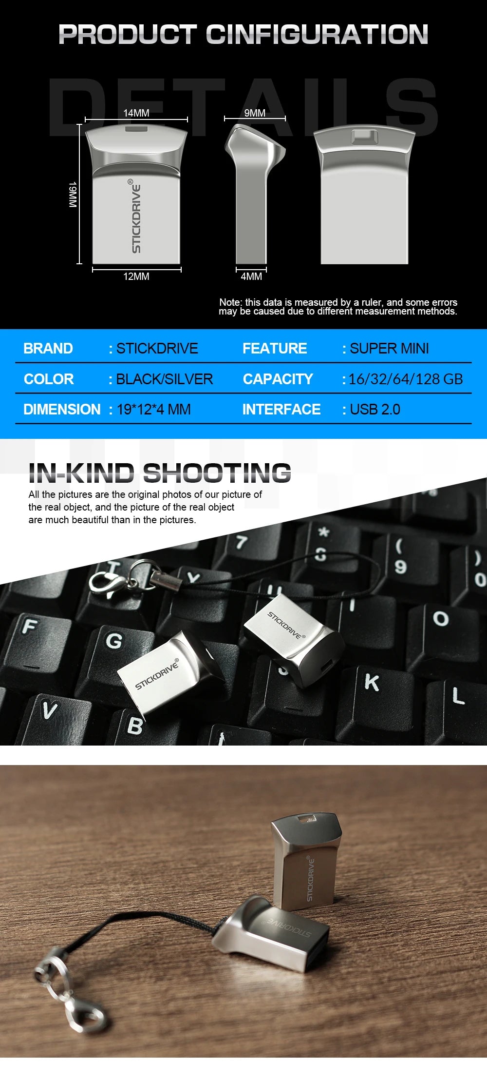 Hot Sale Mini USB Flash Drive 16GB 32GB 64GB 128GB 256GB Pen Drive Memory Stick  U Disk 16 32 64 128gb Pendrive small Gift