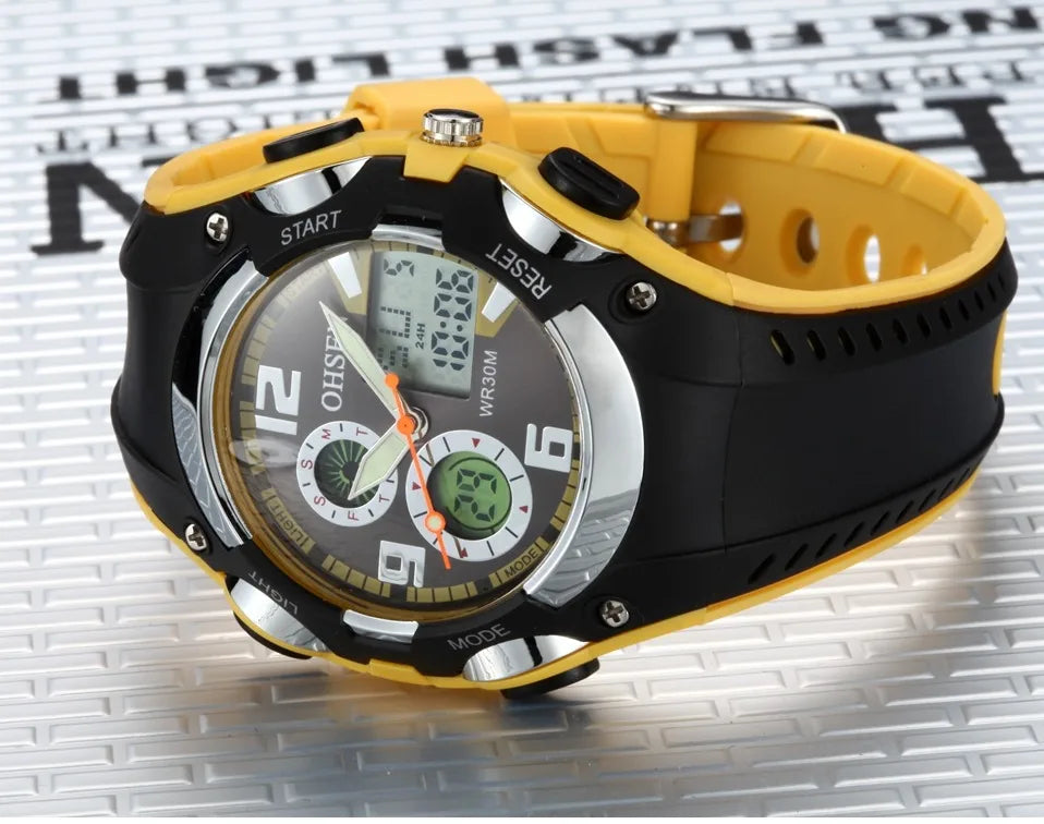 OHSEN Fashion Children Watches Digital LED Analog Watch Boys Girls Quartz Wriwatch Kids Sport Wristwatch Alarm Electronic Clocks