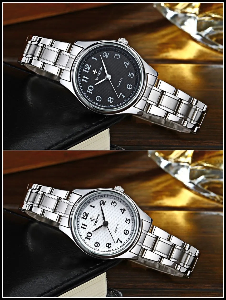 WWOOR Watch Women fashion Designer Style Quartz Casual Ladies Wrist Watch arabic numerals Small Bracelet Watches Stainless Steel