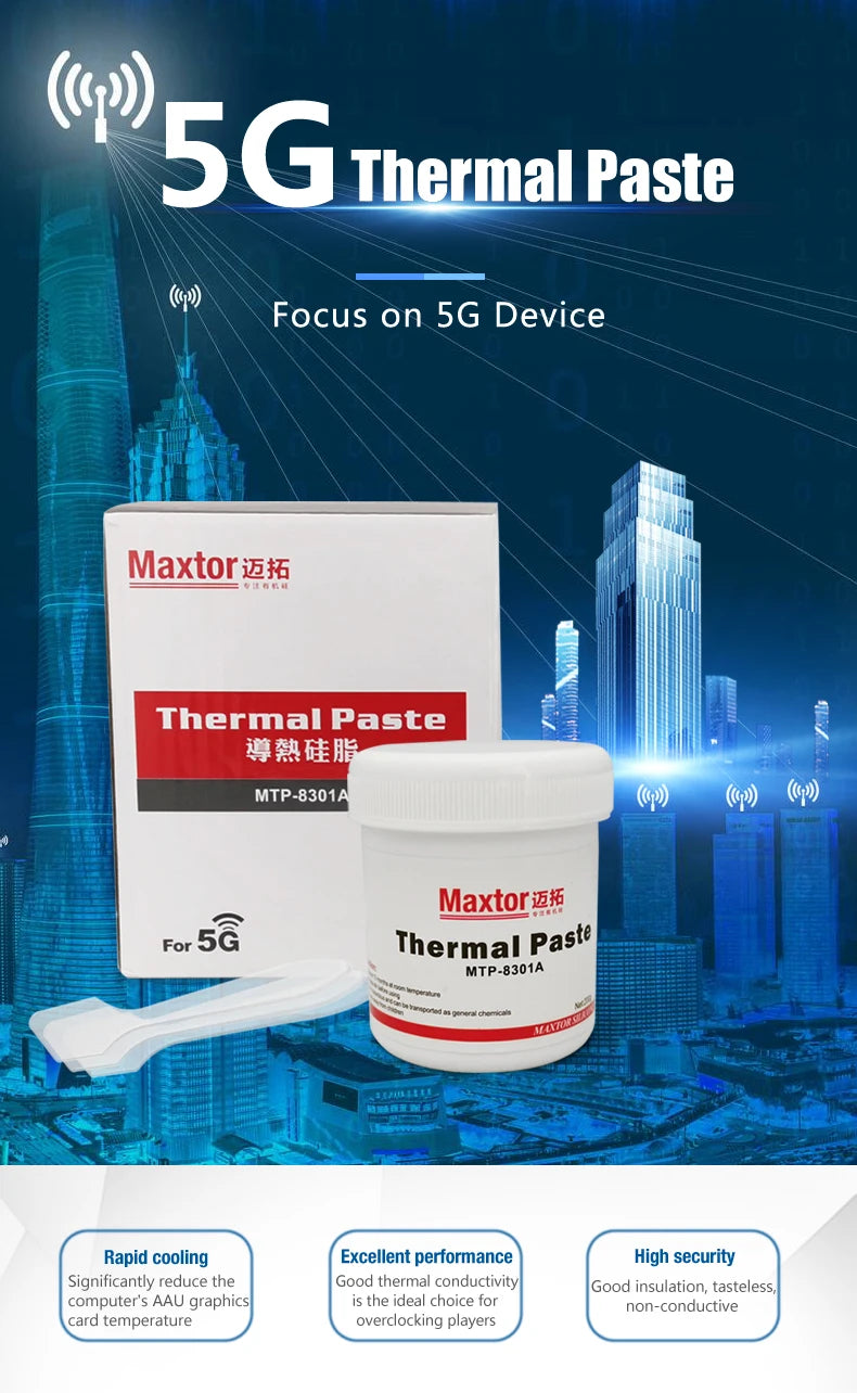 Maxtor Thermal Paste 200g CPU Paste Non-Conductive Thermal Conductive Grease Paste Heat Transfer Grease for CPU Graphics Cooling