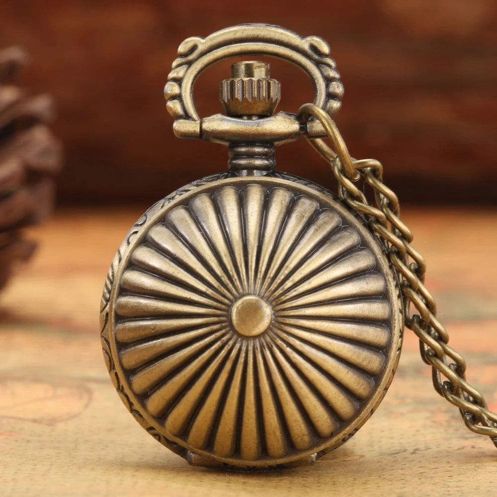 Luxury Golden Watch Ball Little Cute Quartz Pocket Watch Pendant Wings Necklace Gifts for Men Women Kids reloj 2022