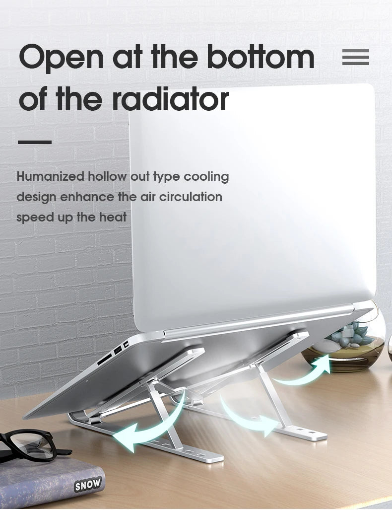 Adjustable Laptop Stand Aluminum For Macbook Computer PC iPad Tablet Table Support Notebook Stand Cooling Pad Laptop Holder Base