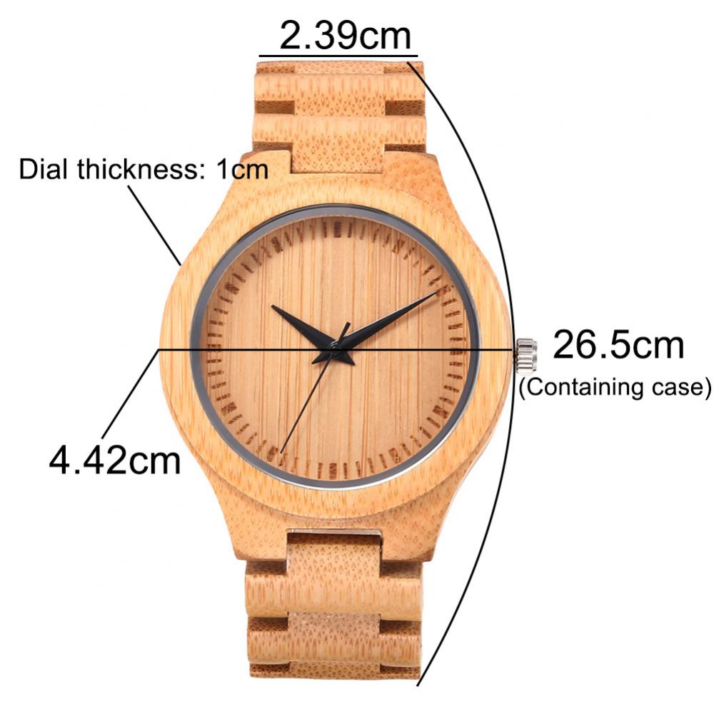 Fashion Men Quartz Wristwatch Wooden No Number Dial Genuine Leather Band Top Handmade Bamboo Male Wood Watch Gift Reloj Hombre