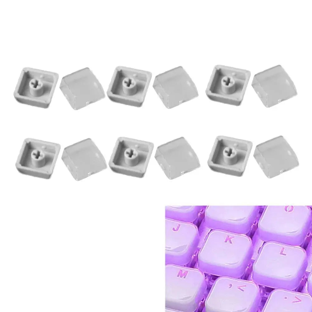 10Pcs Transparent Keycaps Double-layer Keycaps Removable Paper Clips Custom MX Switch Relegendable Keycap Shell Protection