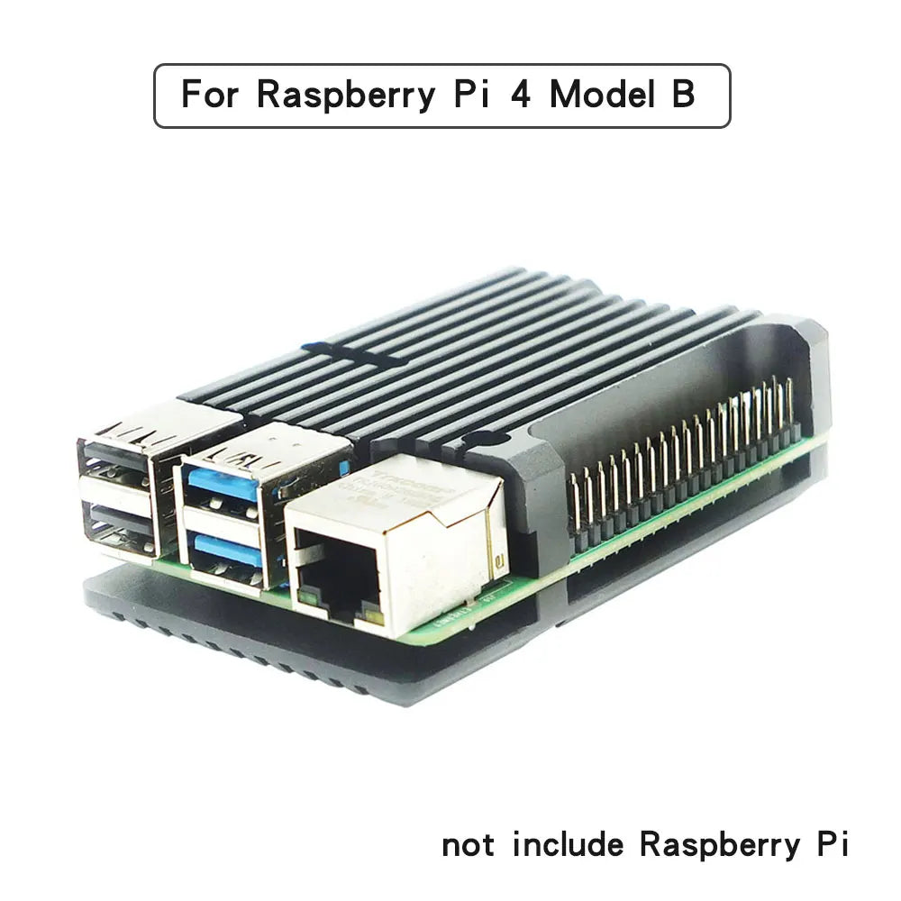 Raspberry Pi 4 Model B Dual Fans CNC Aluminum Alloy Case Metal 5 Color Armor Shell with Heat Sinks for Raspberry Pi 4B/3B+/3B