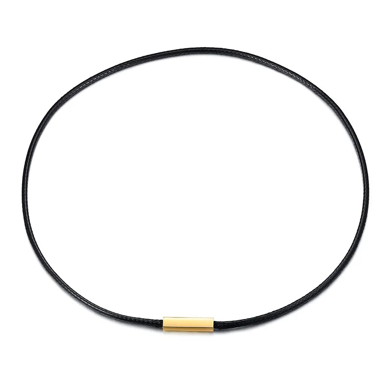 Choker for Men Black Rope Necklace with Magnetic buckle