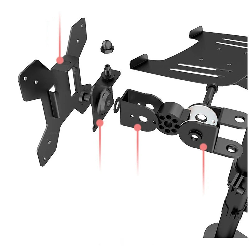 2 IN 1 Monitor Desk Mount Fully Adjust Stand with Extra Laptop Tray for Laptop Notebook up to 17" and Screen up to 32" M051C