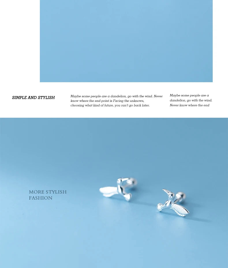 Trustdavis Real 925 Sterling Silver Fashion Sweet Animal Birds Screw Stud Earring For Women Wedding Party Fine Jewelry DB1141
