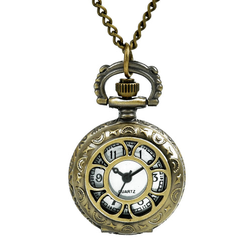 (3009) 12pcs/lot vintage Flower Hollow see Through steampunk Women Necklace Pocket Watch pendant, wholesale gift