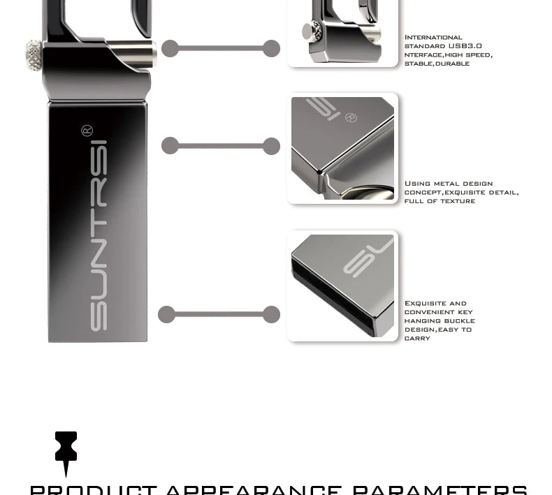 Suntrsi USB Flash Drive 64G 32gb pendrive16g 8G 128G Pen drive флешка waterproof  usb флэш-накопители 2.0 memory stick gift