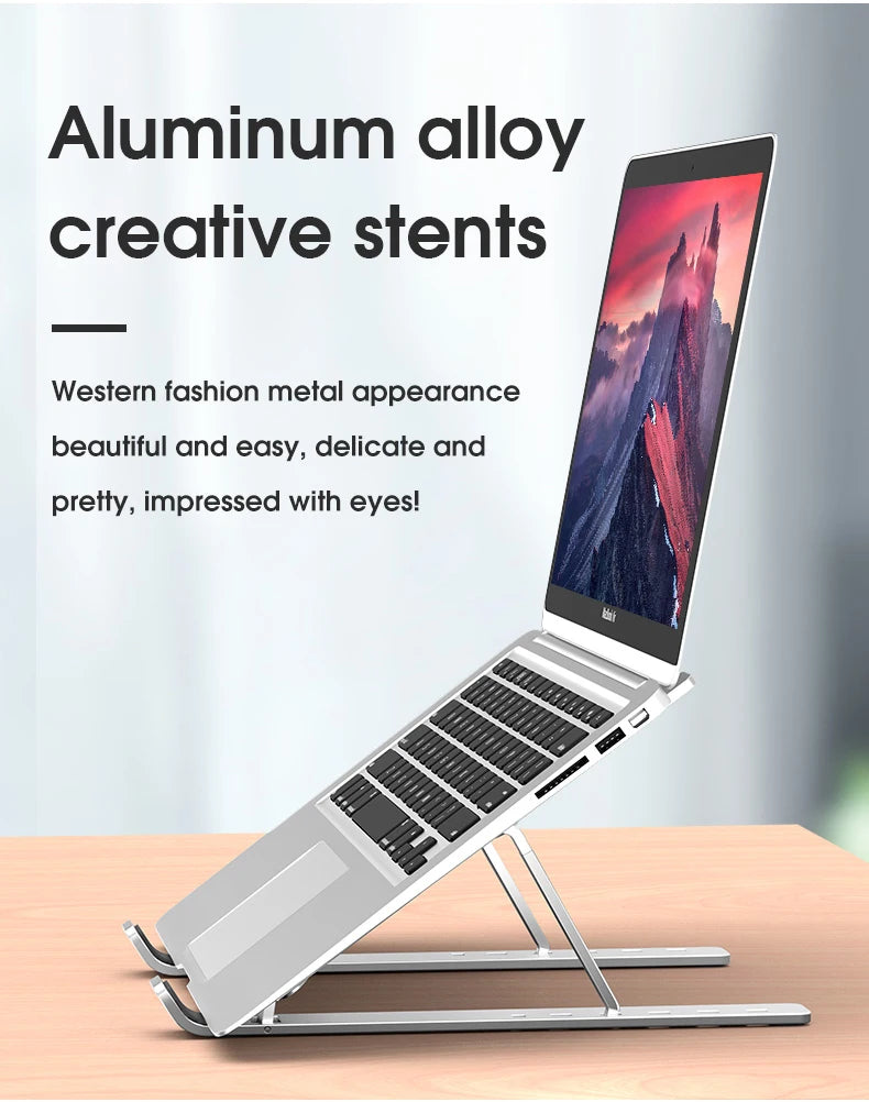 Adjustable Laptop Stand Aluminum For Macbook Computer PC iPad Tablet Table Support Notebook Stand Cooling Pad Laptop Holder Base
