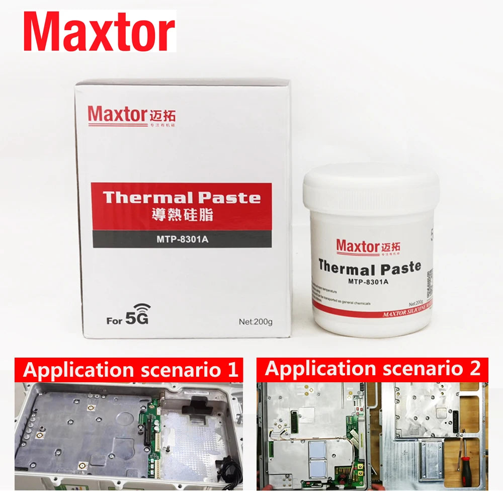 Maxtor Thermal Paste 200g CPU Paste Non-Conductive Thermal Conductive Grease Paste Heat Transfer Grease for CPU Graphics Cooling