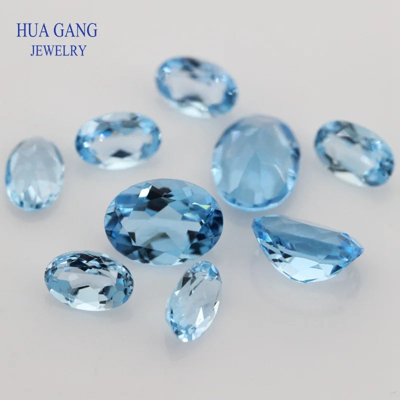 SwissBlue Blue Topaz Natural Loose Topaz Gemstone Oval Shape Facetted Cut Size 3x4~10x14mm For DIY Jewelry