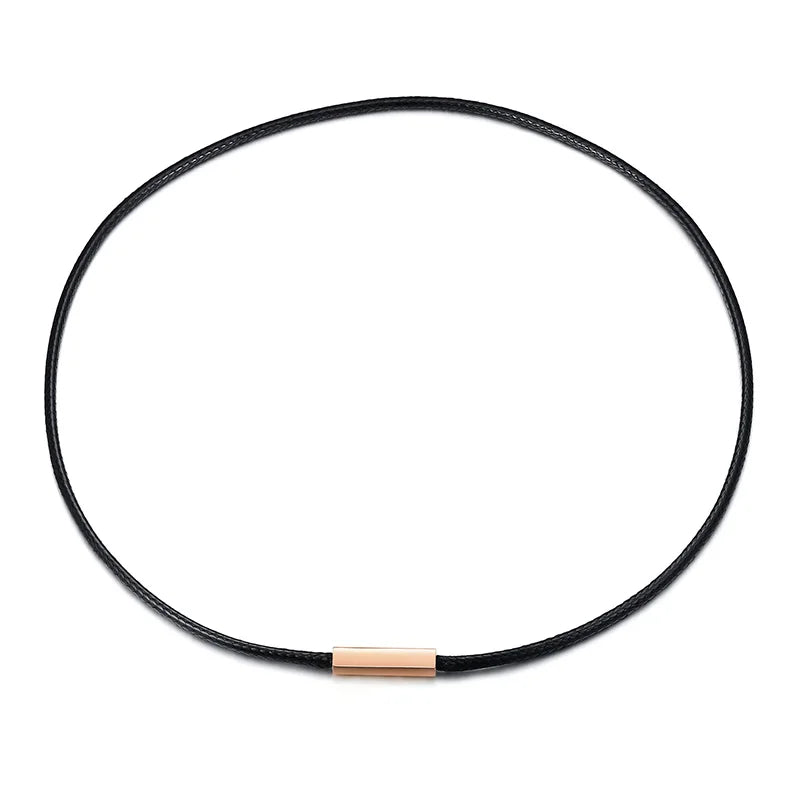 Choker for Men Black Rope Necklace with Magnetic buckle