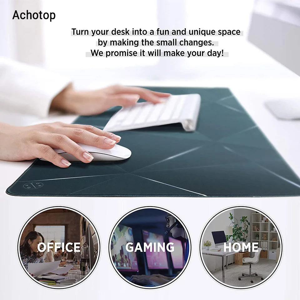 Cute Large Gaming Keyboard Mouse Pad XL Green Botany Computer Gamer Tablet pad Mousepad with Edge Locking Rubber Play Mice Mats