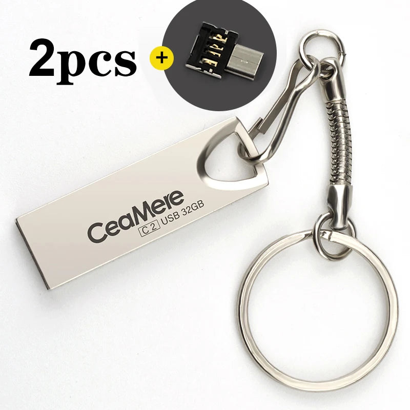 Ceamere 2PCS C2 USB Flash Drive 8GB/16GB/32GB/64GB Pen Drive Pendrive USB 2.0 Flash Drive Memory stick  USB disk 512MB 256MB