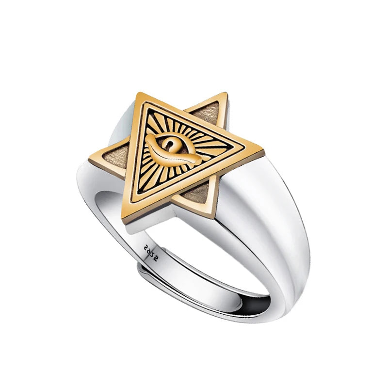 Ring for Women Girls Demon Eyes Fashion Men Jewelry Vintage Snake Ancient Silver Color Punk Hip Hop Boho Rings Adjustable