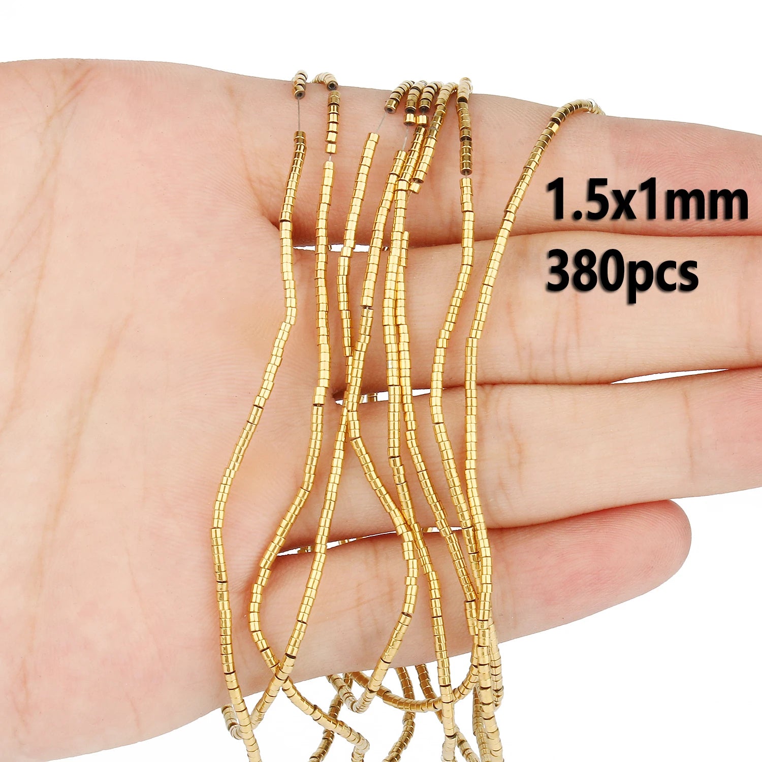AAA+ Gold-Plated Color Retention Hematite Beads Natural Stone Round Spacer Loose Beads for jewelry Making DIY Bracelet 15inches