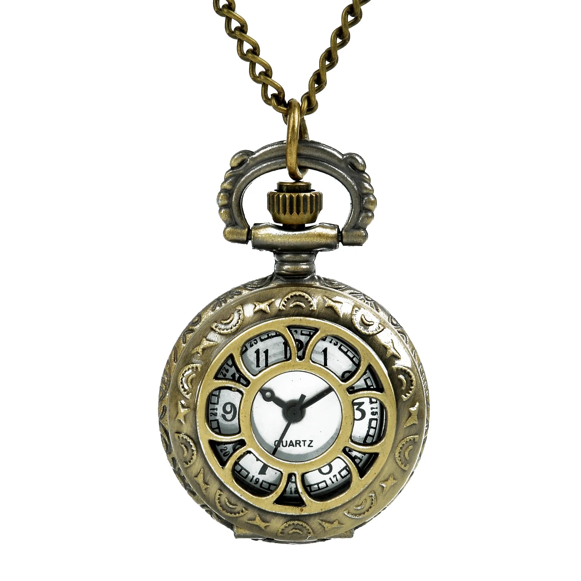 (3009) 12pcs/lot vintage Flower Hollow see Through steampunk Women Necklace Pocket Watch pendant, wholesale gift