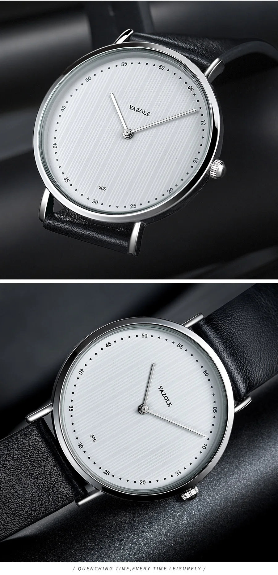 YAZOLE Men's Watches Classic Black Brown Quartz Wrist Watches for Men Women Leisure Simple Man Watch Clock Gift Reloj Hombre