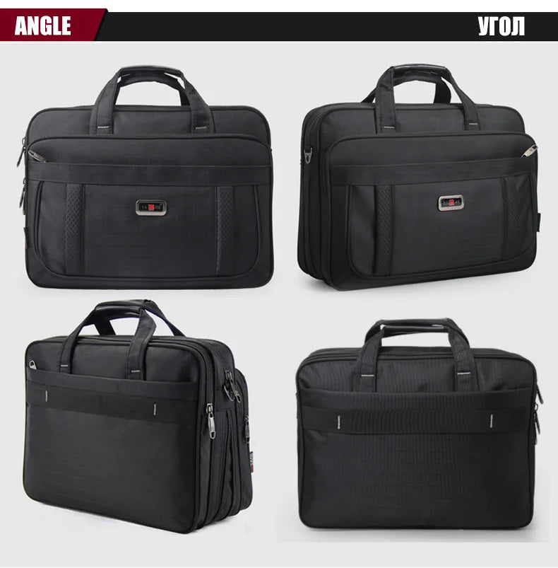 Men's Laptop Briefcase Brand Men Computer Handbags Waterproof Durable Nylon 15.6 Inch Laptops Bags Boys Shoulder Files Books Bag